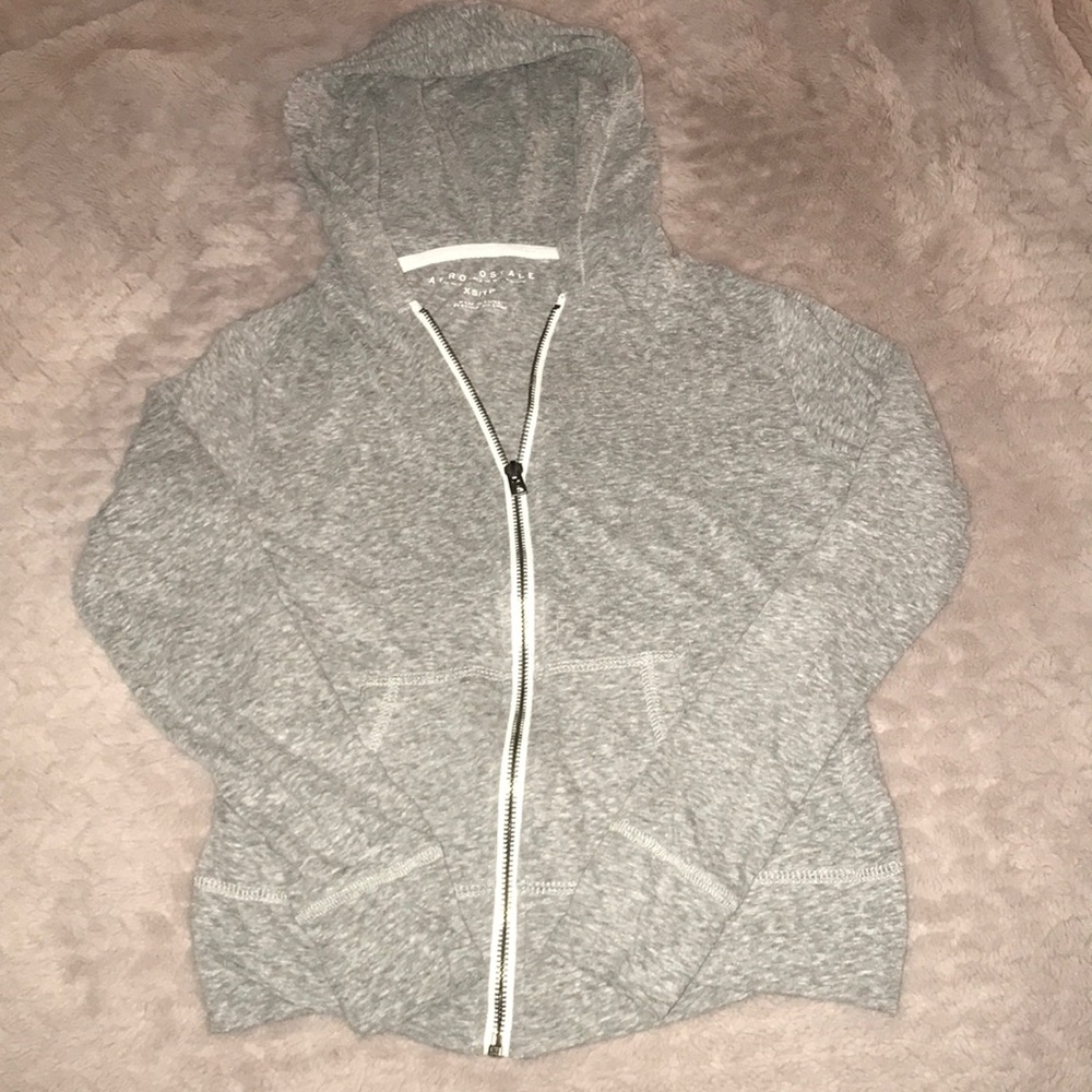 Grey zip up hoodie
